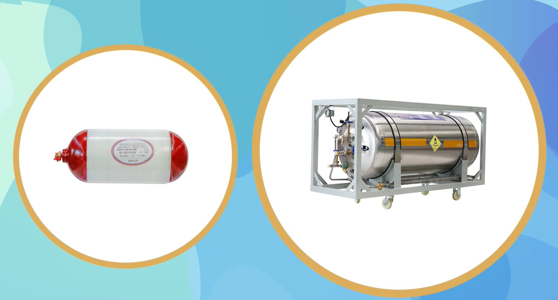 1 CNG cylinder and LNG cylinder